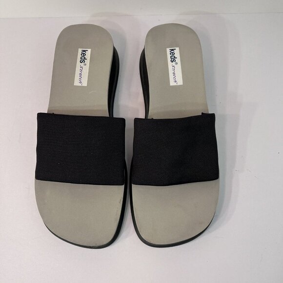 Keds Black Stretch Slip-on Slide Sandals Women's Size 9 - Picture 3 of 10